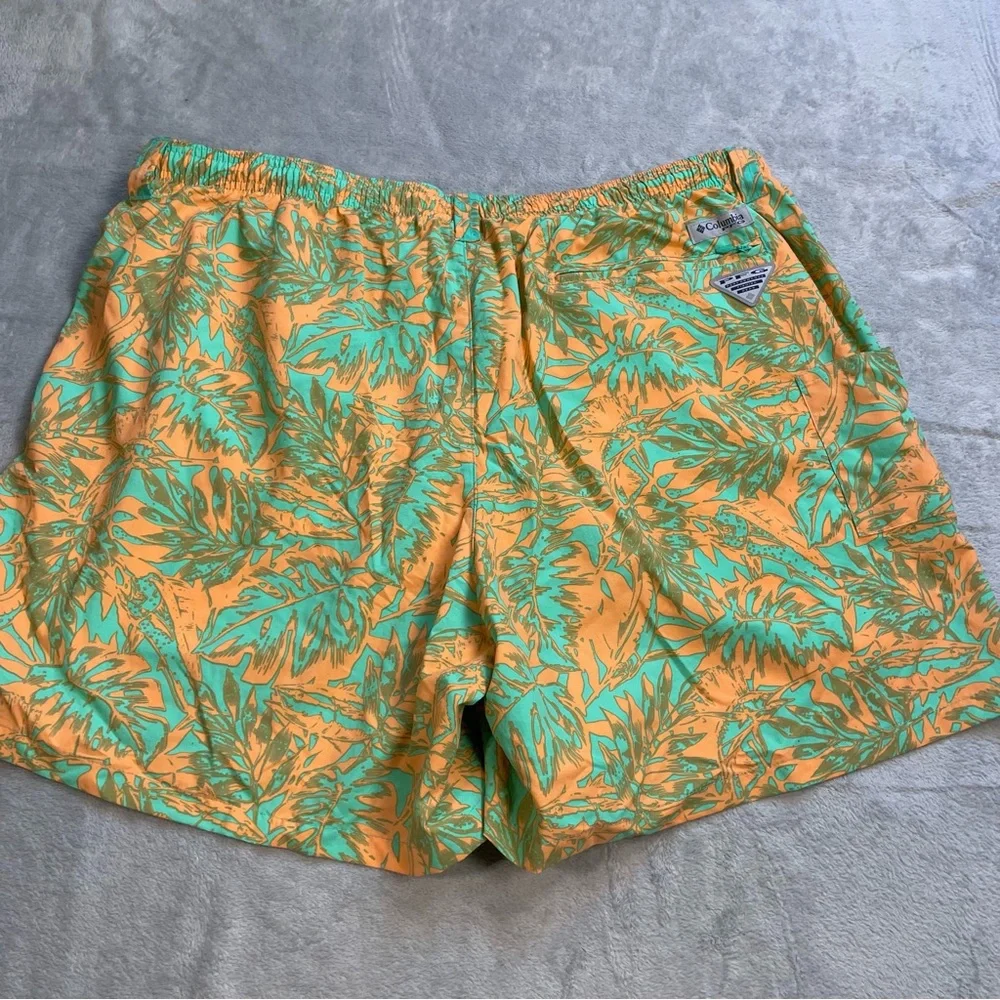 Columbia PFG Water Shorts Swim Trunks XXL Mens NWT Super Backcast Tropical Palm